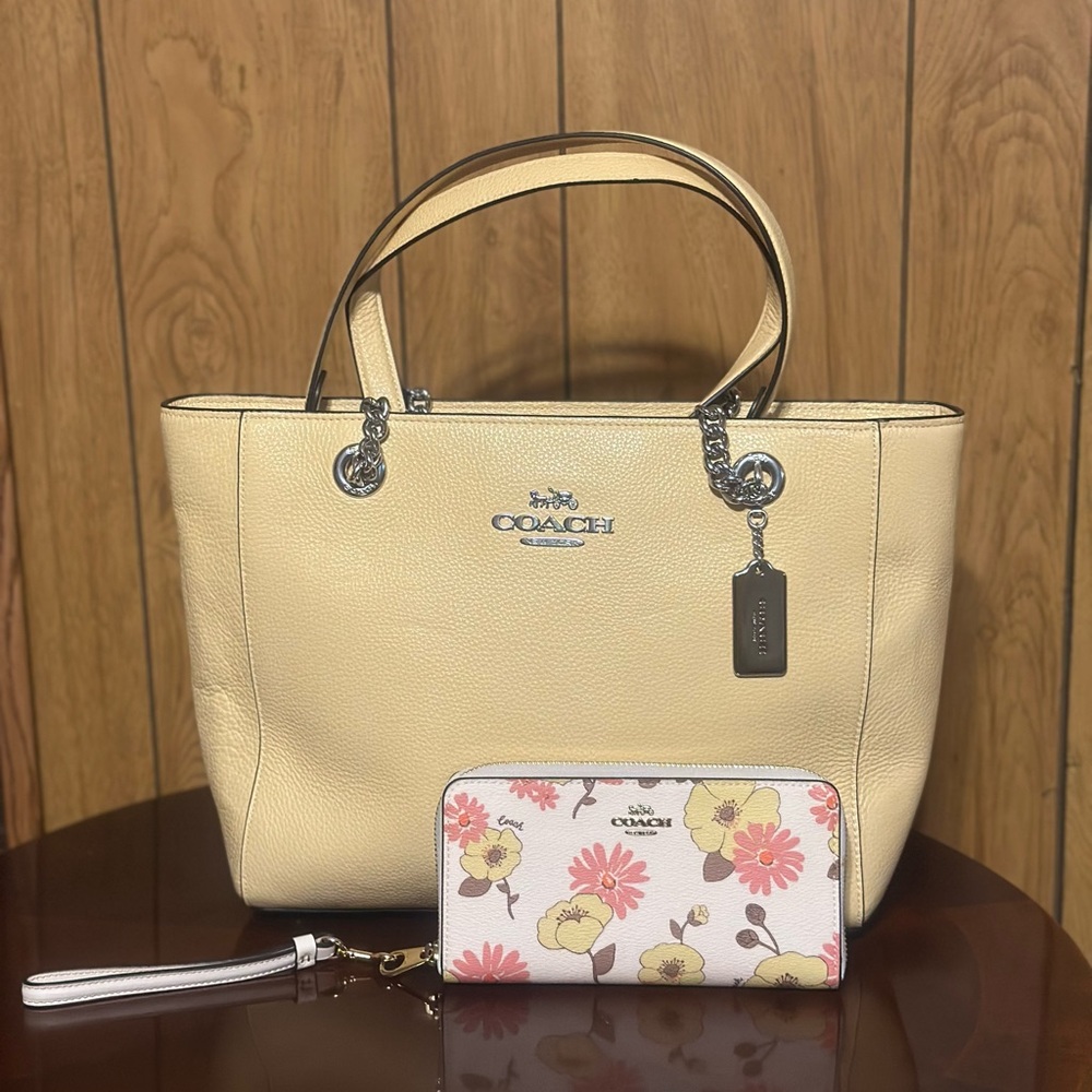 Coach Yellow and Pink Tote Bag with Elegant Design